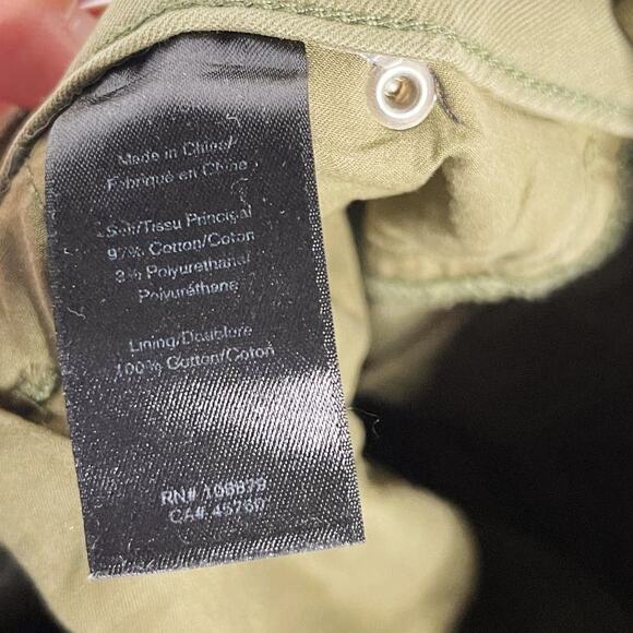 Rag & Bone Womens 26 Olive Green Buckley Chino Pants Cotton Raw Edge Roll Cuff - Picture 11 of 15